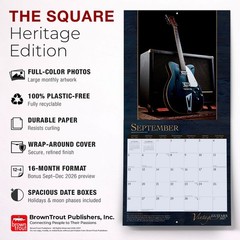 Vintage Guitars | 2027 12×24″ (Hanging) Wall Calendar | Foil Stamped Cover