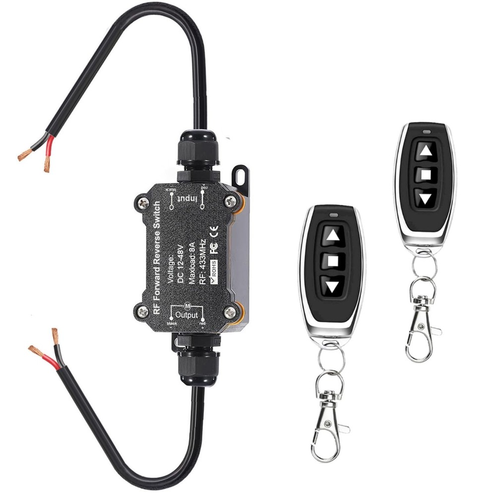 Wireless Winch Remote Forward Reverse Switch,Waterproof DC12V/24V/48V 8A Rela…