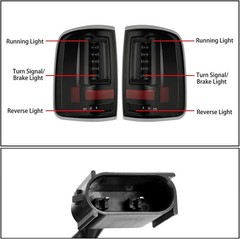 LED Tail Lights Compatible with 2004-2008 Ford F150 w/3D LED Tube Bar Replacem..