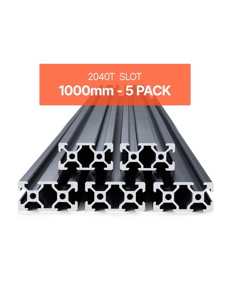 VEVOR 5PCS 39.4 in (1000 mm) T Slot 2040 Aluminum Extrusion Anodized Linear Rail