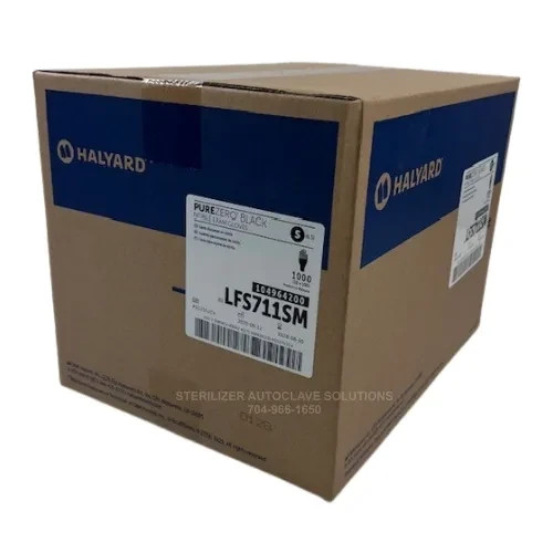 CASE of 1000 Small Halyard PureZero Black Nitrile Exam Gloves LFS711SM
