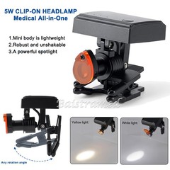 Dental LED Headlight Bright 5W Wireless Clip on Optical Filter Binocular Loupes
