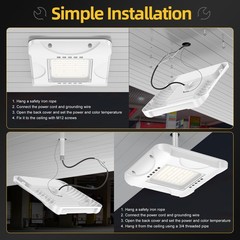 150W LED Canopy Light Parking Lot Gas Station Ceiling Fixture Tunable CCT 3/4/5K