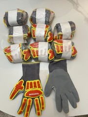 Impact Resistant Work Gloves Ormadus 6 Pairs Sandy Foam Nitrile Coated Sz Small