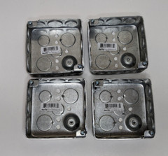 4X Steel City 521511234GB 4inch Square Box 1-1/2 Inch Deep