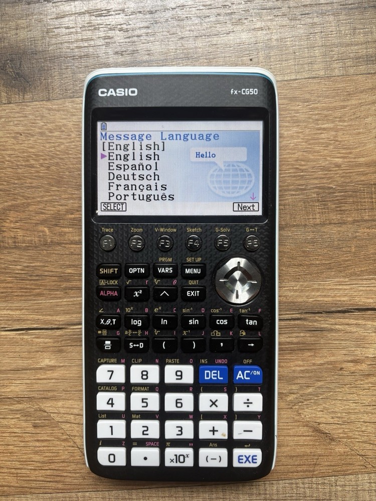 Casio fx-CG50 Graphing Calculator, Large Backlit LCD Display, Battery