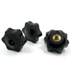 Thumb Screw Bolts Female Thread Black Round Fluted Clamping Knob M4 to M12