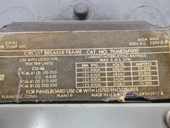 GE TKM826F000 2-Pole 800 Amp Circuit Breaker 250VDC 600VAC Bolt-On Panel Mount