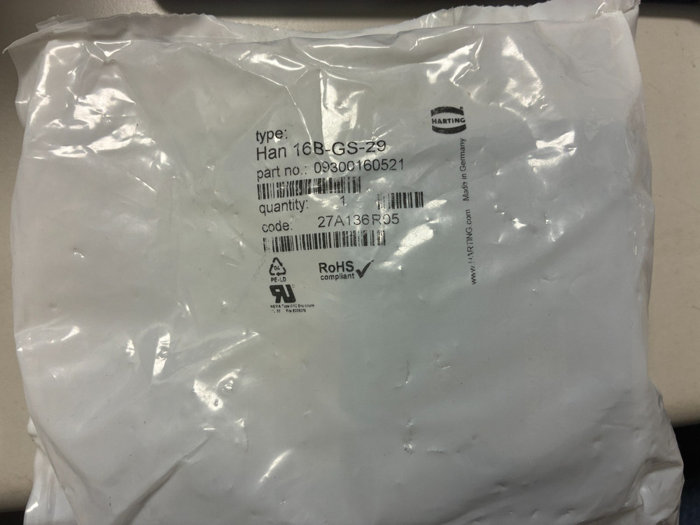 NEW IN BAG HARTING Han-Modular Connector System 16B-GS-29 09300160521