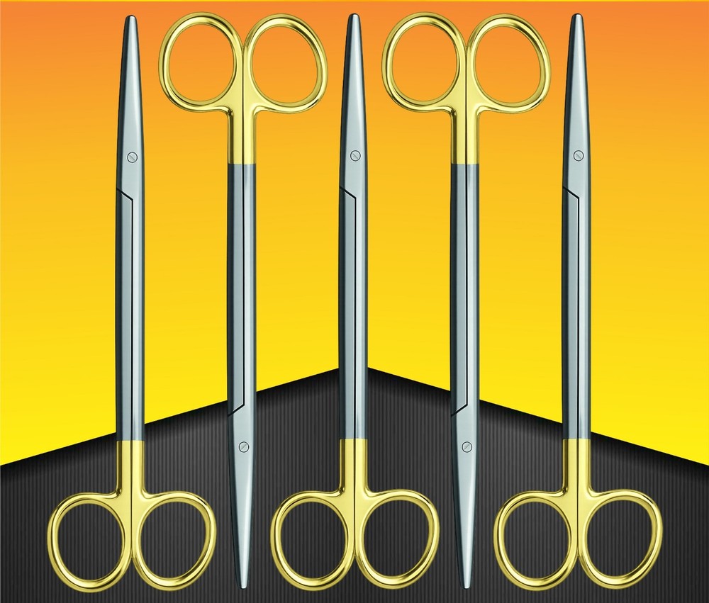 Set of 5 TC Metzenbaum Scissors 7 Inches 180 mm Straight Surgical Medical Tools