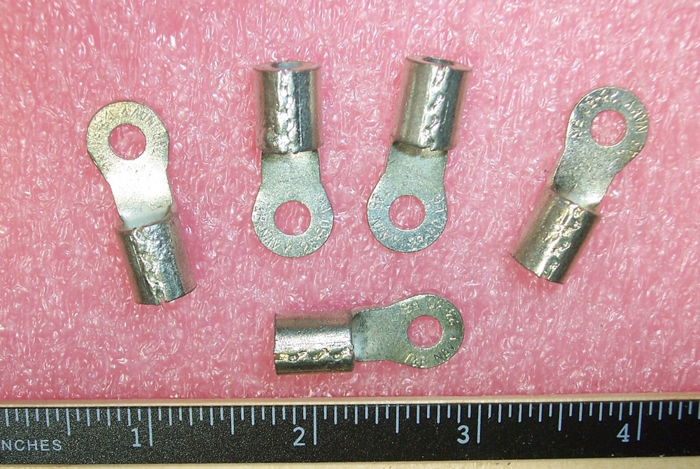 QTY (20) E6-10 T&B NON-INSULATED RING TERMINALS 23-30 NAVY #10 6 GAUGE BRAZED