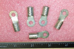 QTY (20) E6-10 T&B NON-INSULATED RING TERMINALS 23-30 NAVY #10 6 GAUGE BRAZED