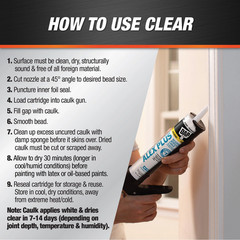 (4 Pack) Alex plus 10.1 Oz Clear All Purpose Acrylic Latex Caulk plus Silicone