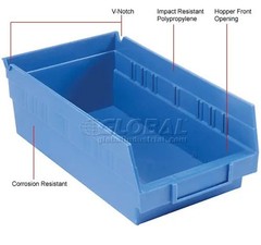 Plastic Nesting Storage Shelf Bin 6-5/8″W x 11-5/8″L x 4″H Blue – Pkg Qty 12