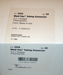 Cardinal Health Medi-Vac 5-in-1 Straight Tubing Connector CAT 350A (Lot of 5)