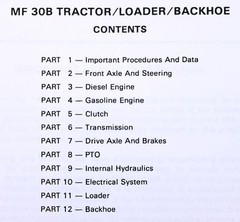 Massey Ferguson Mf 30B Tractor Loader Backhoe Service Repair Manual Shop Book