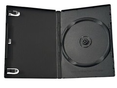 10 Pack-22mm Black Single Disc DVD Cases With Booklet Clips