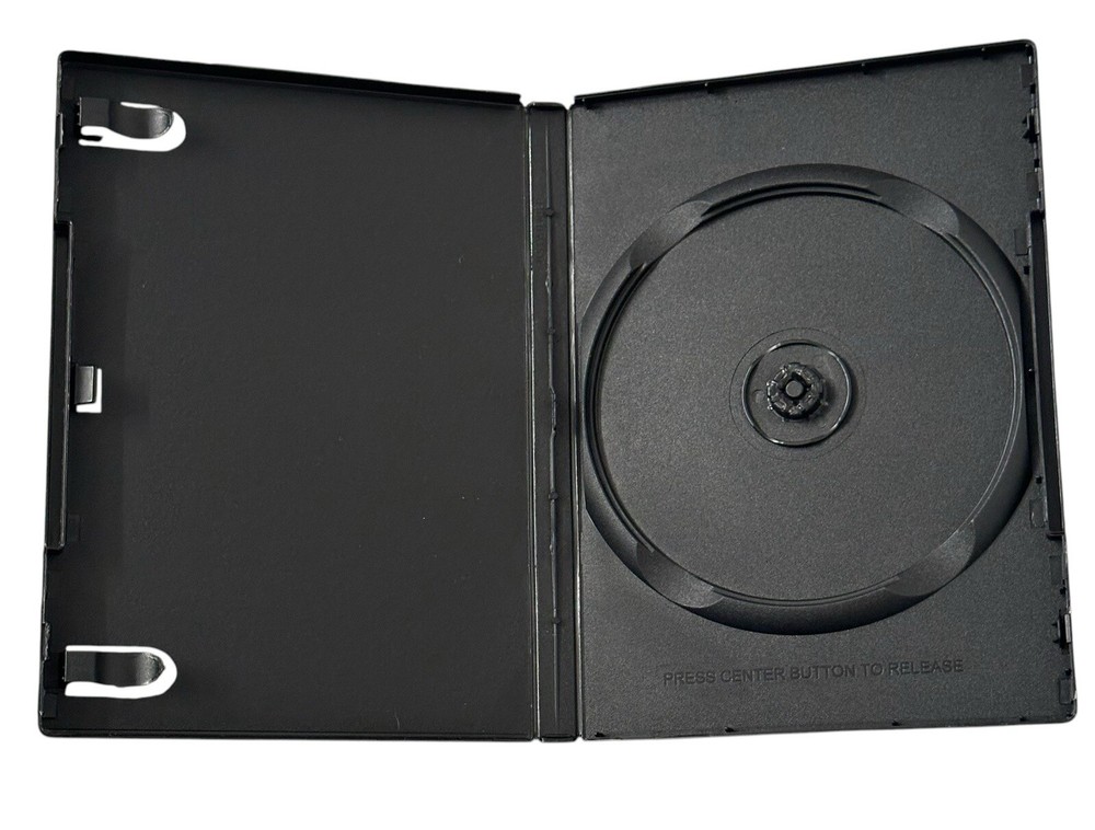 10 Pack-22mm Black Single Disc DVD Cases With Booklet Clips