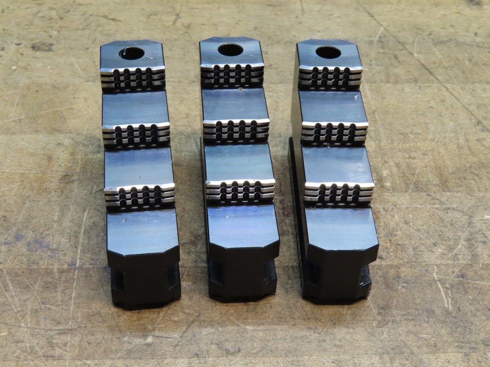 Set of 3 SMW AUTOBLOK GST 260 quick change monoblock stepped steel hard jaws