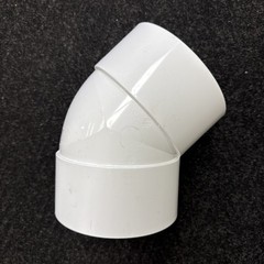 NDS 6P03 PVC 45-Degree Elbow, 6-Inch, for Hub X 6 inches, White