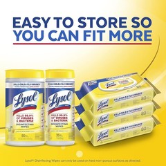 Lysol Disinfectant Wipes Lemon and Lime Blossom, 480 Count – Pack of 6