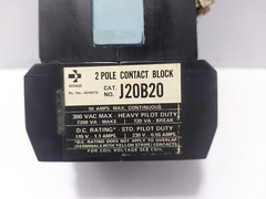 Gould J20B20 2 Pole Contact Block 10 Amps Max Continuous Volts AC.MAX. 300