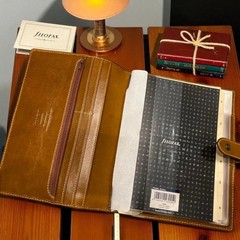 Filofax Malden A5 Organizer Ochre Brown Ring Binder Planner New Japan