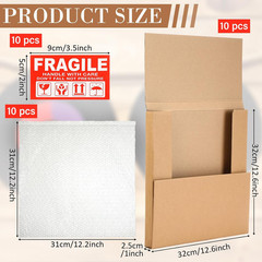 10 Sets Vinyl Record Mailers Album Shipping Boxes Corrugated Cardboard Kraft LP