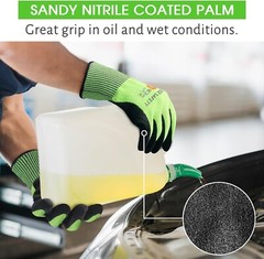 3 Pairs A7 Cut Resistant Work Gloves,Nitrile Coated Touchscreen Cutting Glove