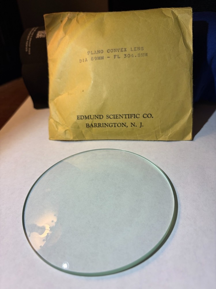 Edmund Scientific 89mm Plano Convex Lens FL 304.8mm Optics USA