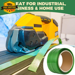 Green Polyester PET Strapping Roll 500ft 5/8 Inch 1400 lbs Self Dispensing Box