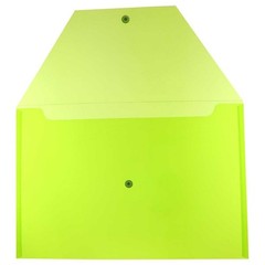 JAM PAPER 9¾x14½ Lime Green Plastic Envelopes w/ Snap Closure Booklet/Legal 12-P