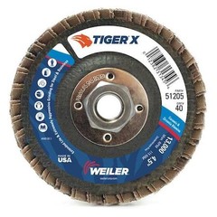Weiler 98905 Flap Disc, 4-1/2 In. X 40 Grit, 13000 Rpm