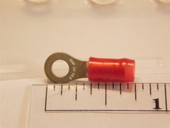 100 Amp Tyco PIDG Red Vinyl Insulated Ring Tongue Terminals #6 (M3.5) 22-18AWG