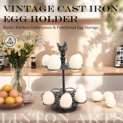 Cast Aluminum Fresh Egg Holder Countertop, Egg Holder Rack Tray for 12 Fresh