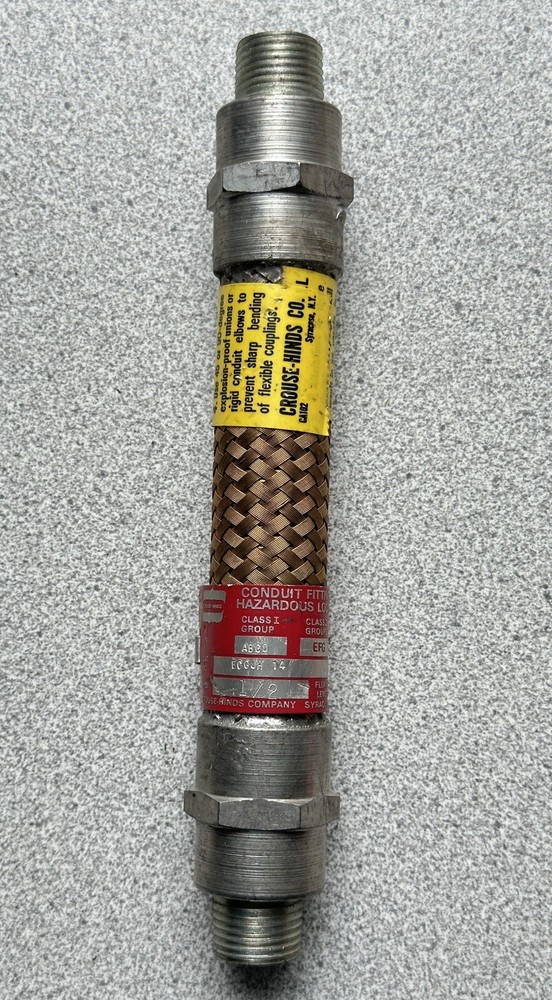 New Crouse-Hinds ECGJH14 Explosion Proof Flexible Coupling Male 1/2″ x 4″ Long