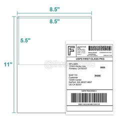 50 – 4000 Shipping Labels 8.5 x 5.5 Half Sheets Self Adhesive 2 Per 8.5×11 Sheet