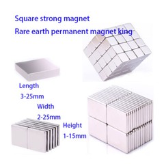 Square Super Strong Magnets Length 3-25mm N35 Rare Earth NdFeB Magnet Multiple