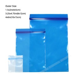 Multiple Sizes Glossy Blue Translucent 1.96 MIL PE Flat Zip Seal Bag B04