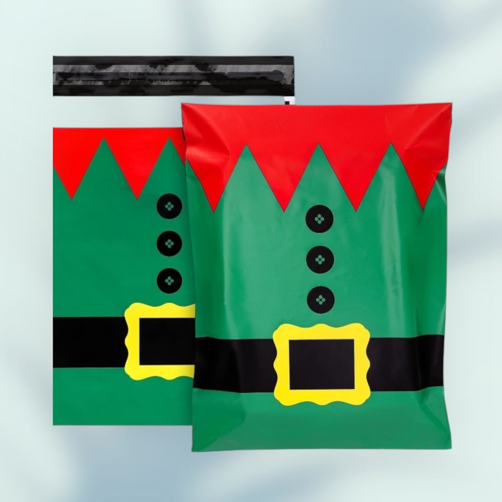 Christmas Poly Mailers 10×13 Holiday Shipping Wrapping Gift Bags 15 Count