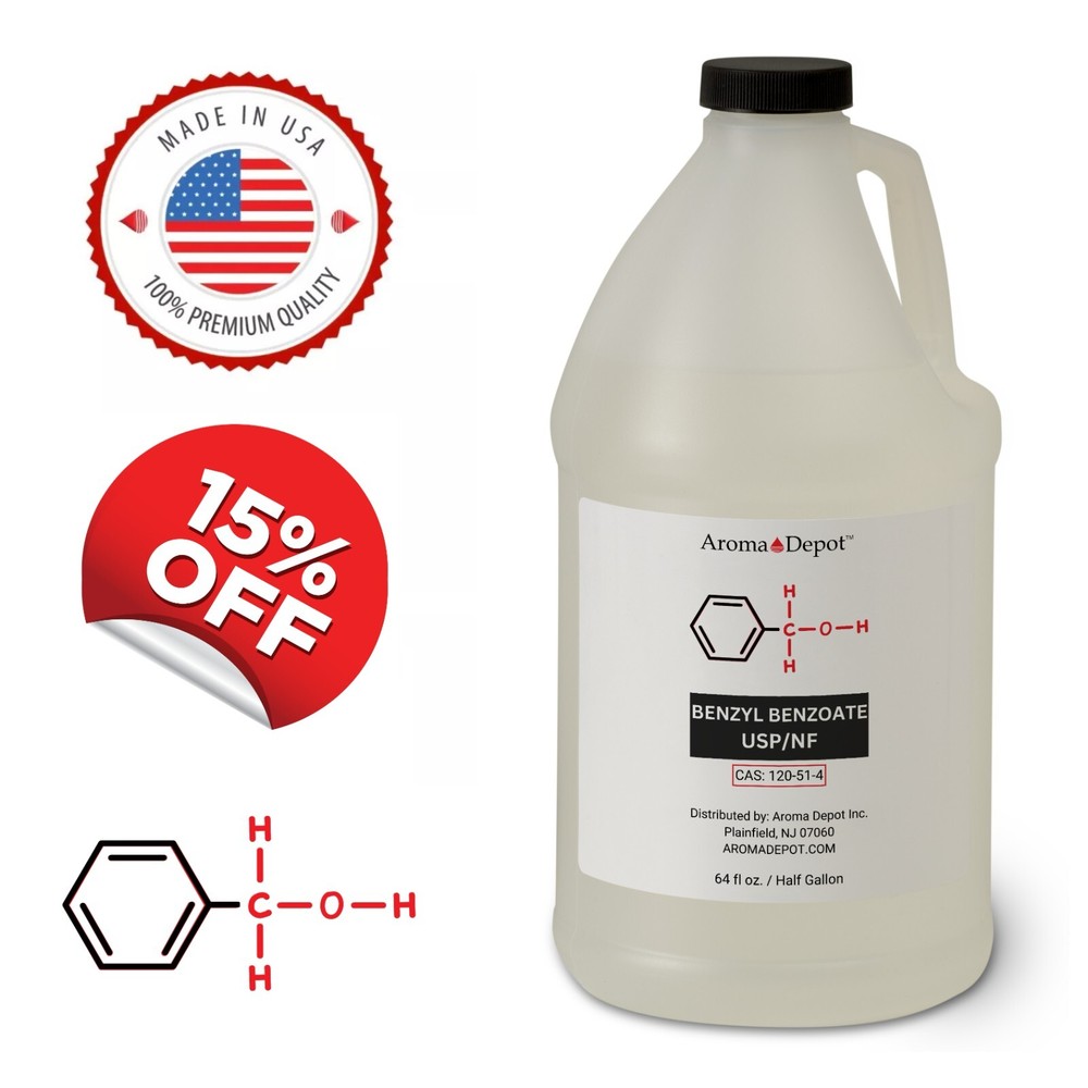 Benzyl Benzoate Half Gallon USP/NF Wholesale Cas: 120-51-4 Bulk Aroma, Cosmetics