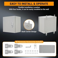 16″x16″x8″ Outdoor Waterproof Electrical Box,IP66, Lockable, Rust-Resistant