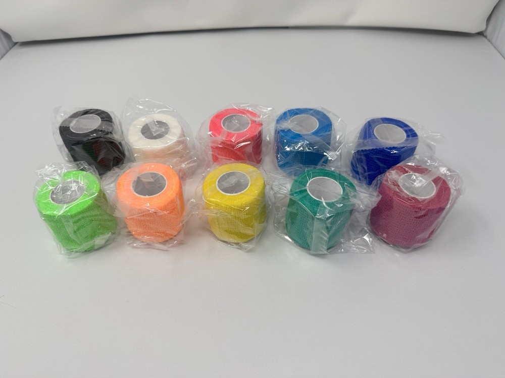 KISEER Self Adhesive Bandage Wrap 10 Rolls 2” x 5 Yards Mixed Colors New