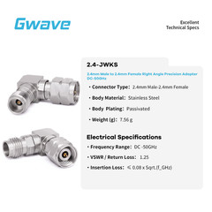 2.4mm Male to 2.4mm Female Adapter with Right Angle, DC – 50GHz