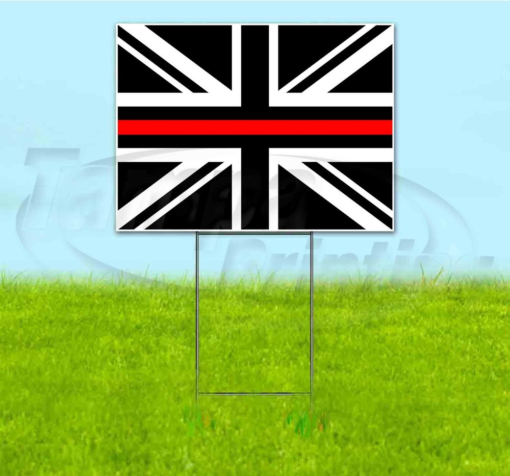 UNITED KINGDOM FLAG 18×24 Yard Sign WITH STAKE Corrugated Bandit USA BUSINESS