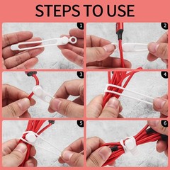 25 Pcs Silicone Cable 10.5*1.2*0.8 cm/4.13*0.47*0.3 inch, A-25pcs 5 Colors
