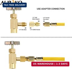R12 to R134A Can Tap with R134A Tank Adapter and Valve Core Remover, R134A 1/4″
