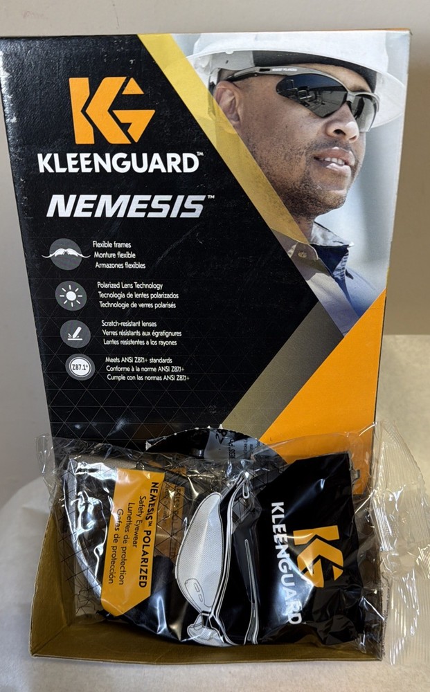 KLEENGUARD NEMESIS POLARIZED SMOKE LENS SAFETY GLASSES SUNGLASSES 28635 1/PAIR