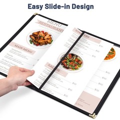 WeChef 30 Pack Menu Covers 8.5 x 14″ Book Style 5 Pages 10 Views Restaurant Club