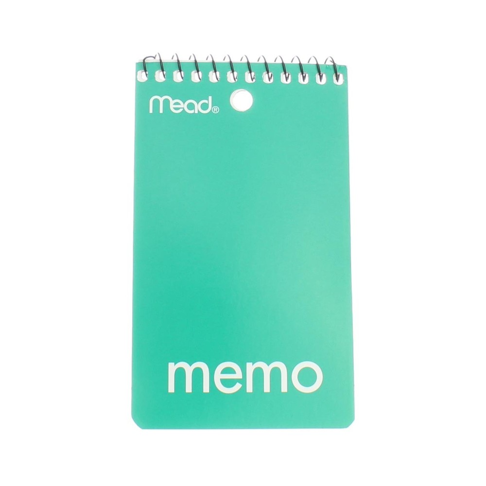 2 Pack Mead Wirebound Memo Book, 60 Sheets, 3in X 5in